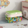 Toy Storage Organizer Box with Handle, Stackable Building Block Toy Box with Building Plate Lid &