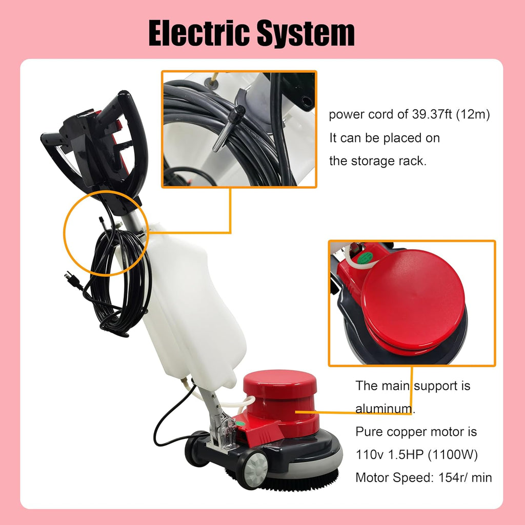 Floor Scrubber Buffer Heavy Duty Polisher Machine Polished Waxed Refurbished Tile Scrubber Cleaner