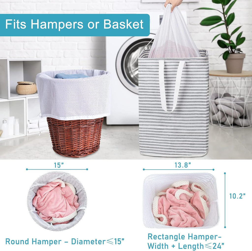 Polecasa Diamond Mesh Laundry Bags, 2Pcs 24 x 36 inches Heavy Duty Mesh Laundry Bag with ID Tag and