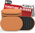 9½"x5¾ Felt Furniture Sliders for Hardwood Floors, 4PCS Oval Furniture Pads for Wood Floors