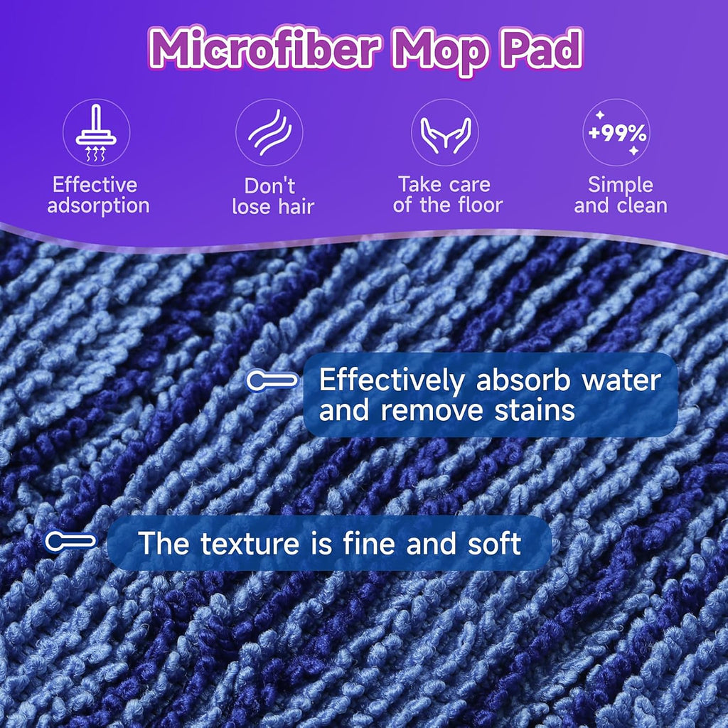 8 Pack Reusable Mop Pads Compatible for Swiffer PowerMop,Microfiber Mop Replacements Pads for