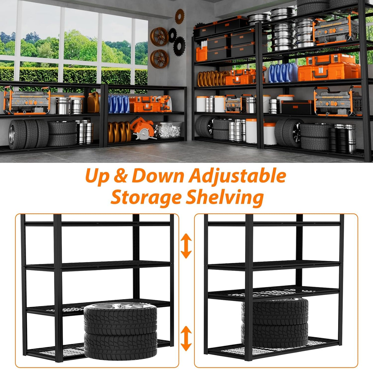 ROOMTEC 60" W Garage Shelving Heavy Duty,33000LBS Storage Shelves,5-Tier Adjustable Metal Shelving