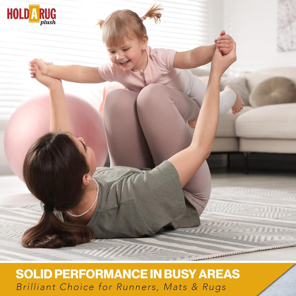 Hold-a-Rug Plush 7' Round Nonskid, Nonslip Rug Pad, Reversible Gripper, ¼ Thick, Safe for All