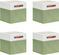 DULLEMELO 11x11 Cube Fabric Organizer Storage Bins for Shelf, Toy Square Green Bins, Kids Clothes