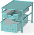 Simple Houseware Stackable 2 Tier Sliding Basket Organizer Drawer, Turquoise