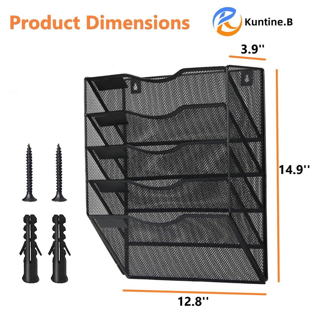 Kuntine.B Wall File Organizer Office Hanging Magazine Holder Wall File Organizer for Office Home