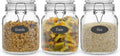 JoyJolt Airtight Glass Jars with Lids Set of 3. 32oz Glass Jar with Lid and 6 Silicone Seals! Med