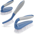 Scrub Brush Set of 3pcs - Cleaning Shower Scrubber with Ergonomic Handle and Durable Bristles