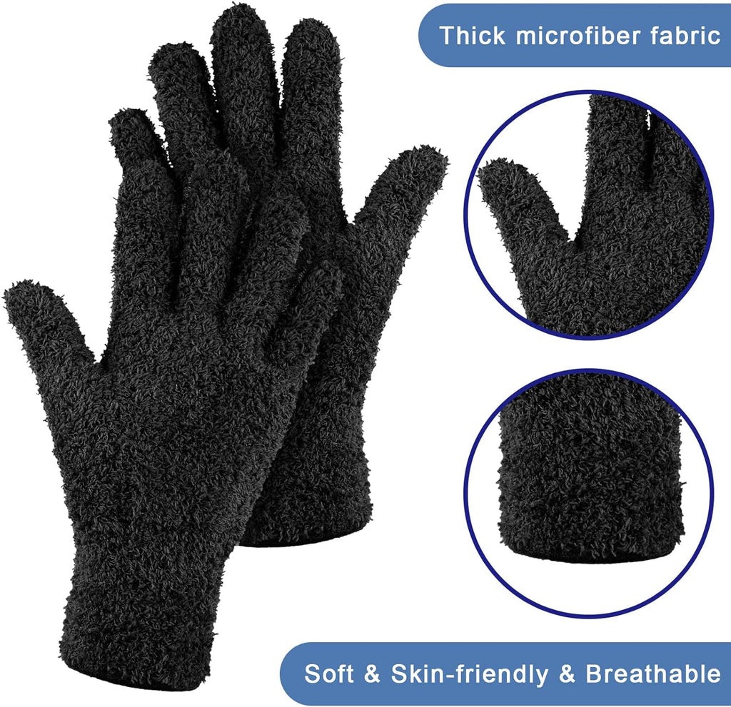 Patelai 3 Pairs Microfiber Plant Dusting Gloves Leaf Cleaning Gloves for Indoor Plants, Blinds