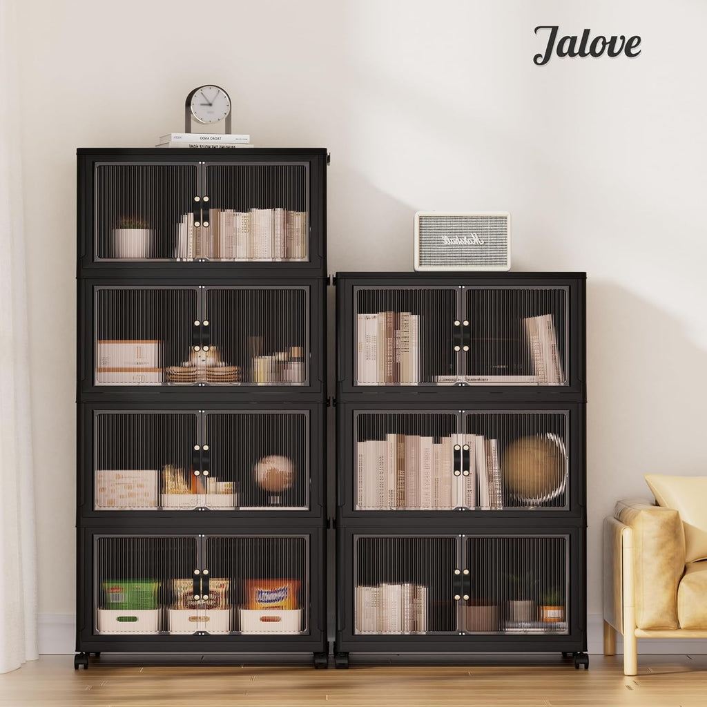 Jalove 120Gal Large Storage Bins with lids, 480QT Plastic Stackable Containers with Wheels