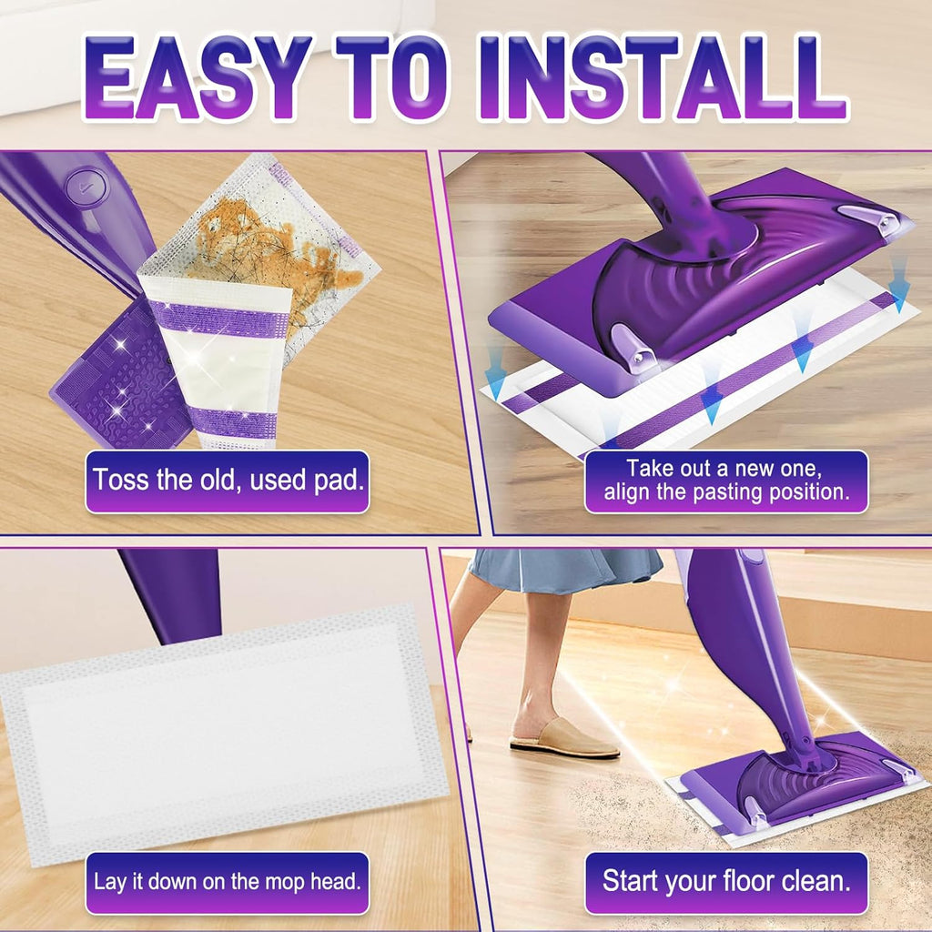 60Pack Mopping Pad Refill for Wetjet Mop Compatible with Wet Pads Refill Replacement for Wet Jet