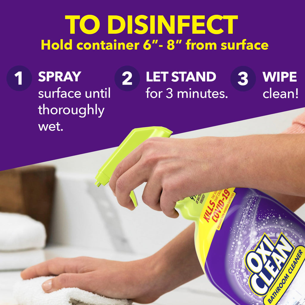 OxiClean Bathroom Cleaner, Shower, Tub & Tile, Powered by OxiClean Stainfighters, 32 oz