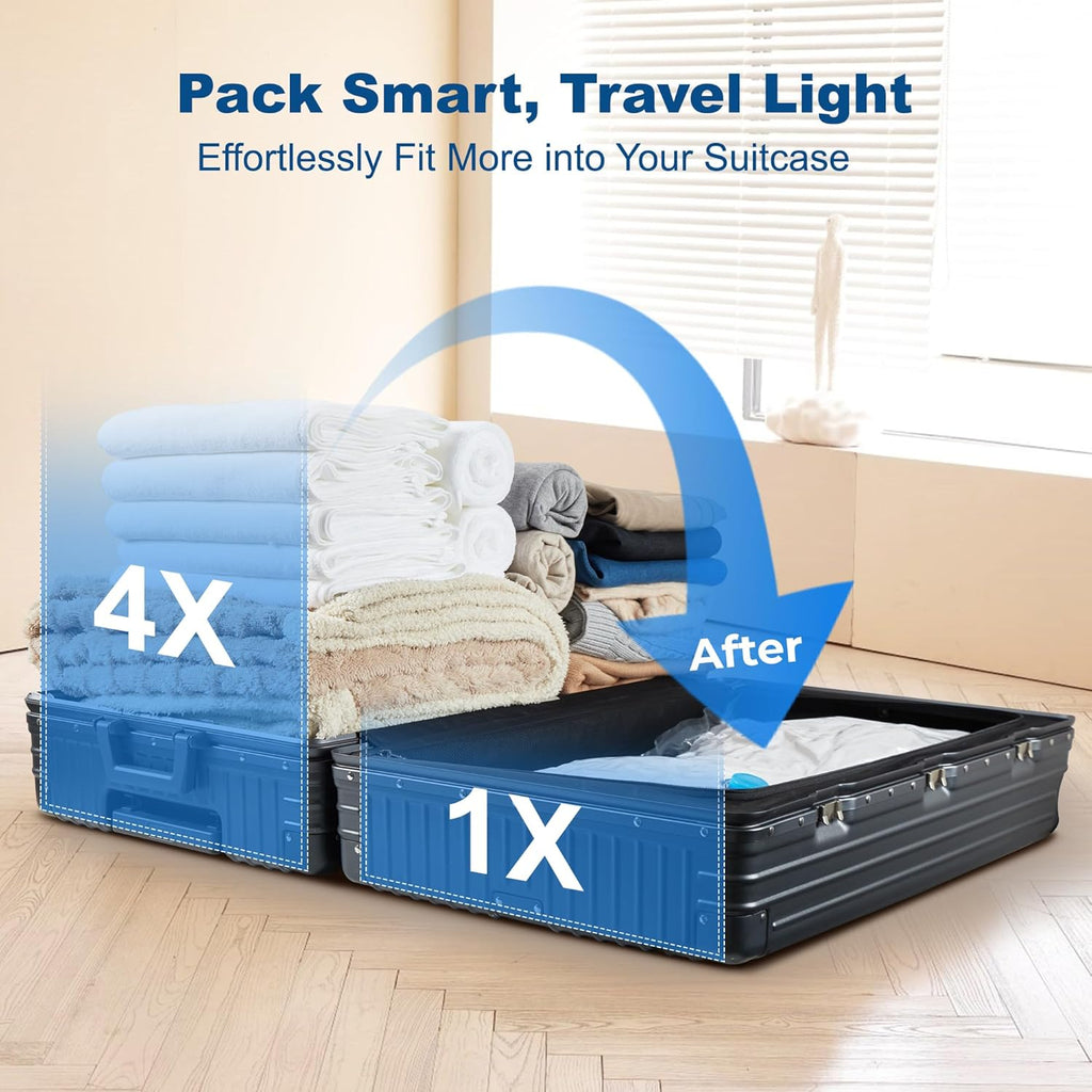 HOUSE DAY 22 Pack Vacuum Seal Bags For Clothing Travel, 80% Space Saving Travel Vacuum Bags with