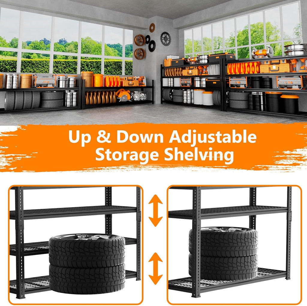Storage Shelves Heavy Duty 2 PCS, 60"L x 24"W x 60"H Garage Wire Shelving Unit Loads 2640LBS