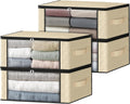 HomeHacks Storage 4-Pack Clothes Organizer Storage Bags Foldable Storage Box with Large Clear