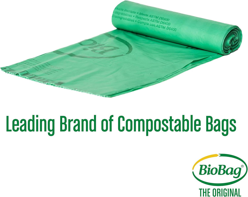 BioBag (USA) The Original Compostable Bag, 32 Gallon, 120 Count, 100% Certified Compostable Trash
