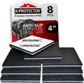 Non Slip Furniture Pads X-PROTECTOR - 8 PCS 4" - Premium Furniture Grippers! Rubber Feet Hardwood