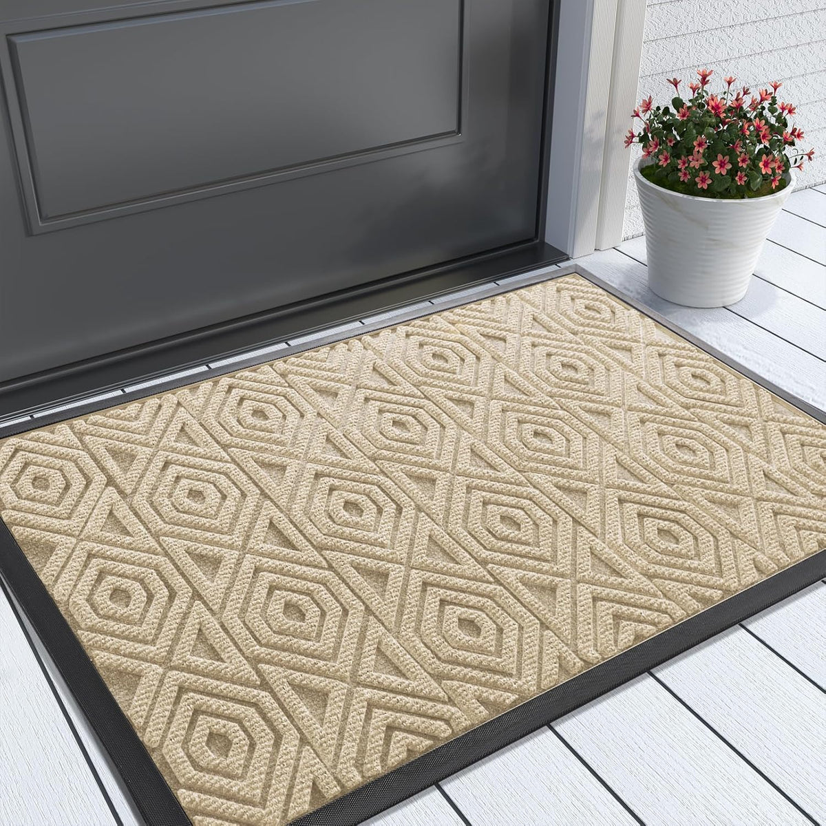 Yimobra Door Mat, Outdoor Indoor Entrance Welcome Mat, Heavy Entry Front Door Mat, Stain & Fade
