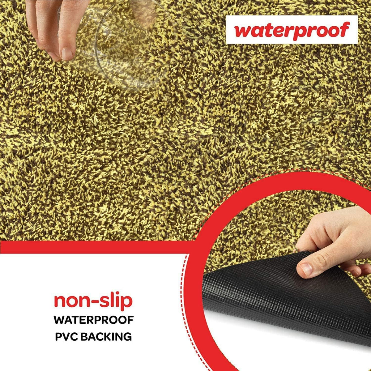 Premium Microfiber Indoor Door Mat – 24"x36" Washable Entry Mat, Non-Slip, Waterproof Backing