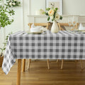 Waterproof Plaid Tablecloth Fabric - Square 58x58 Inch Classic Gingham Checker Table Cloth for