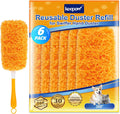 KEEPOW, 6-Pack Microfiber Reusable Refills Compitable with Hand Duster, 360 Degree Dry Microfiber