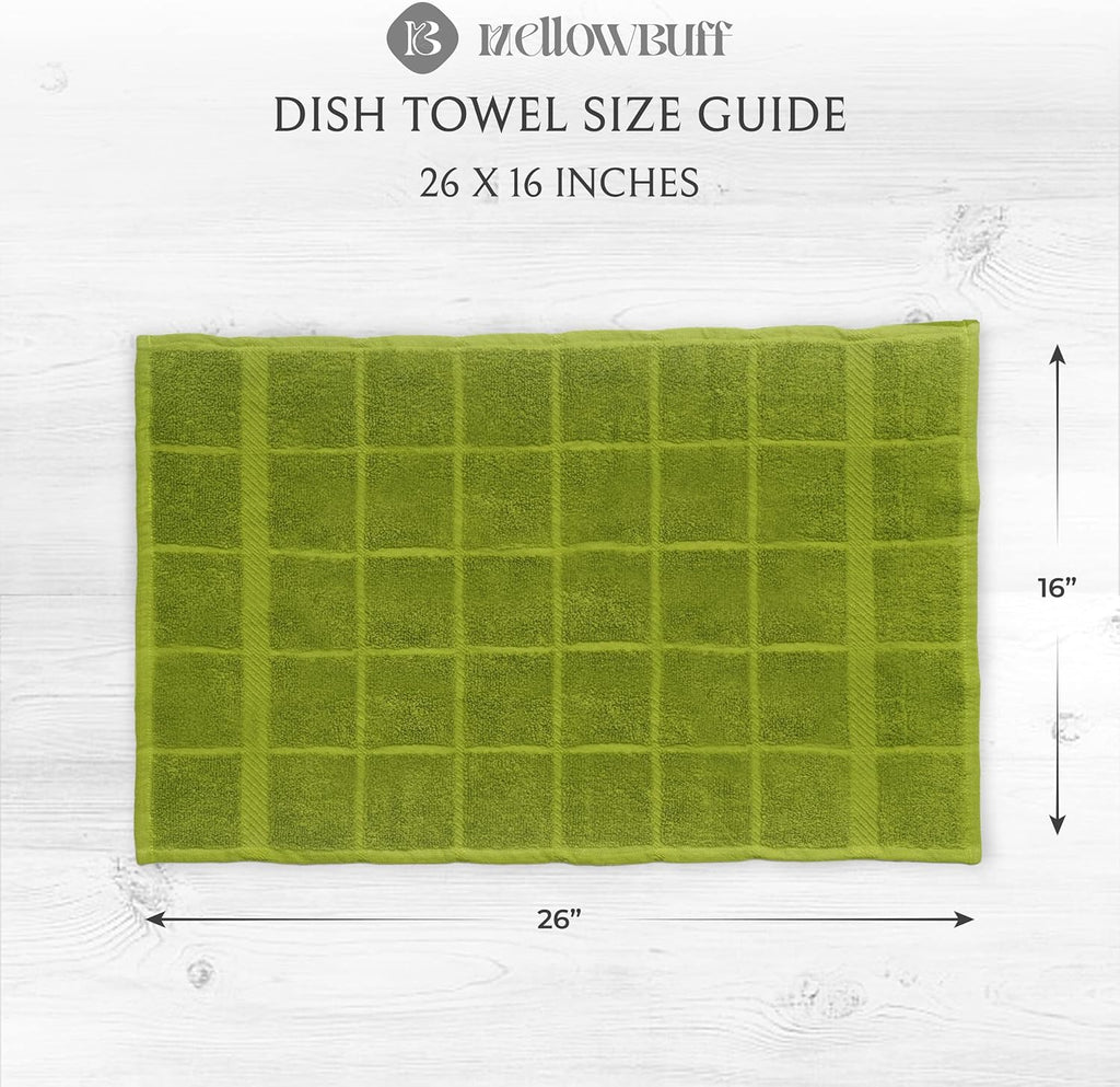 100% Cotton Terry Dish Cloth & Dish Towel, 6 Pack, Super Soft and Absorbent Kitchen Towels, Perfect