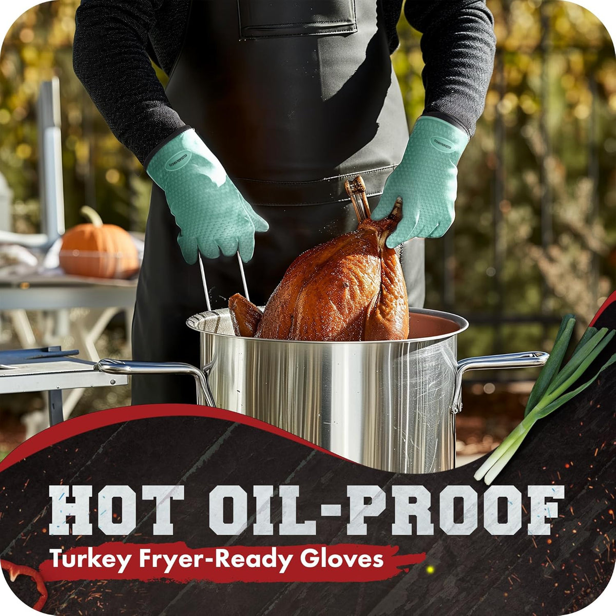 KITCHEN PERFECTION XL Silicone Smoker Oven Gloves-Extreme Heat Resistant BBQ Gloves-Handle Hot Food
