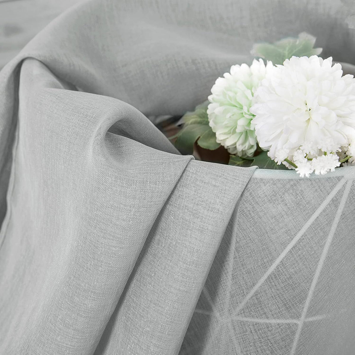 Tollpiz Sheer Curtains Linen Textured Bedroom Curtain Sheers Light Filtering Rod Pocket Voile