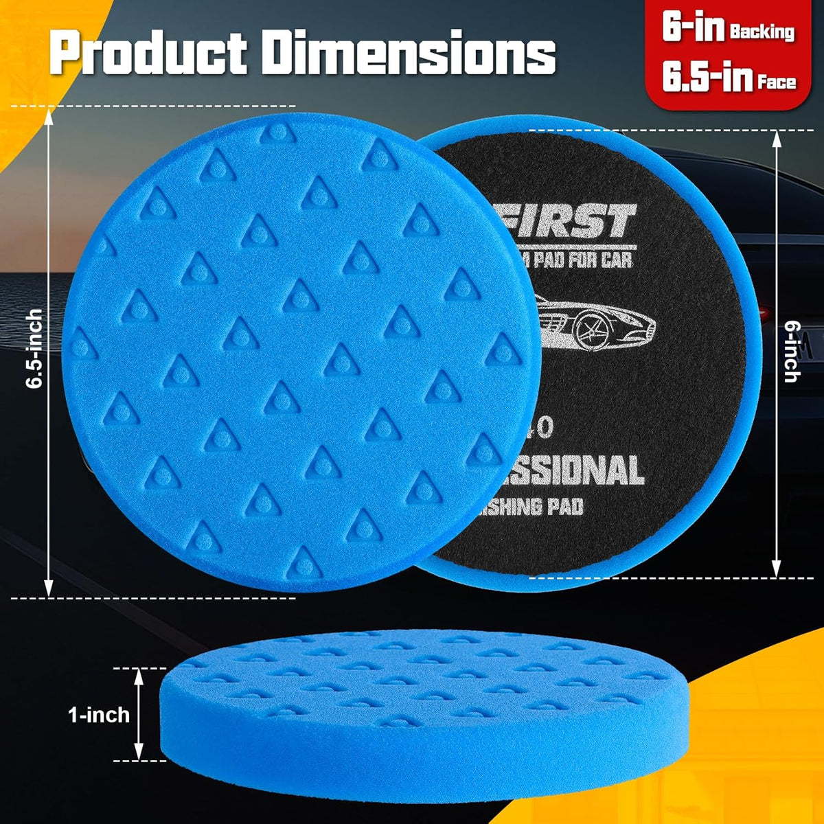 8 Pcs Buffing Polishing Pads, 6 Inch Polishing Pads, Car Compound Buffing Sponge Pads and Woolen