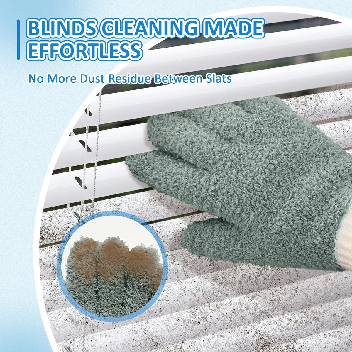 MIG4U 4 Pairs Microfiber Gloves - Dusting Gloves for House Cleaning - Washable Blind Cleaner Duster