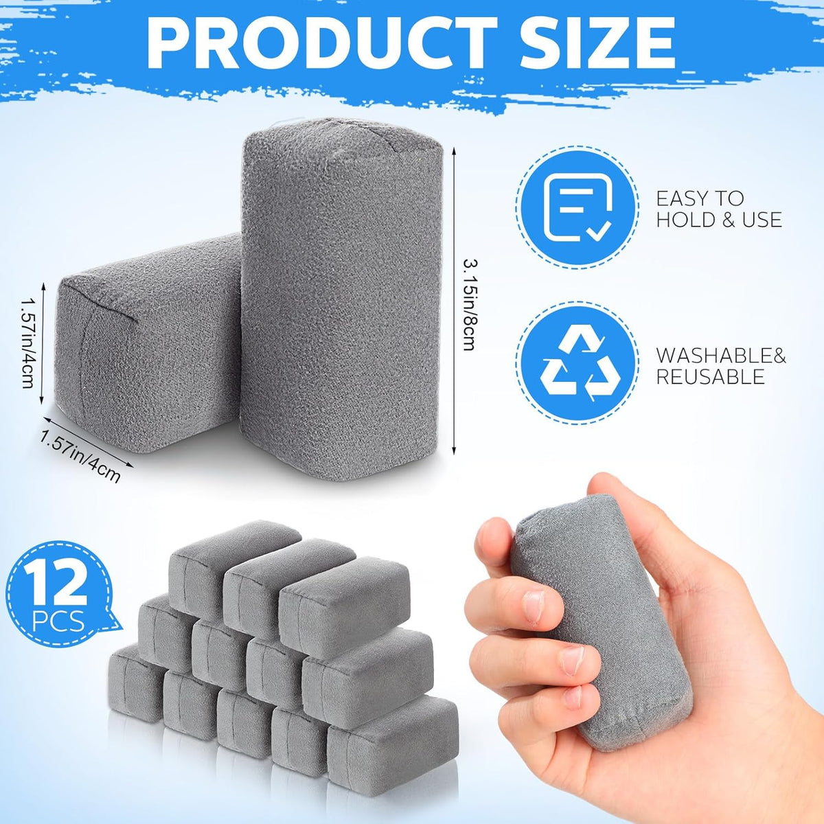 Riakrum 18 Pack Microfiber Applicator Pads Suede Car Detailing Sponge Ceramic Coating Applicator