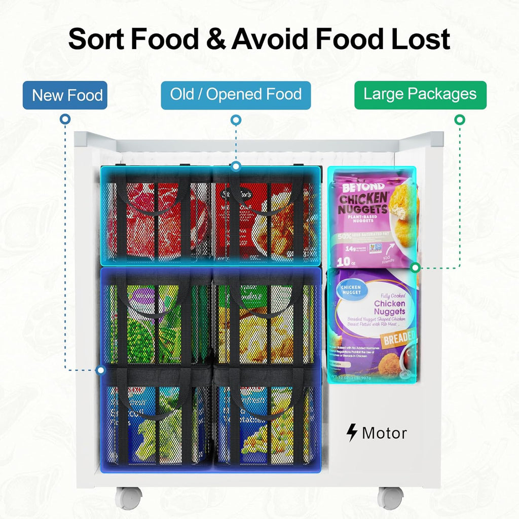 iSPECLE Freezer Organizer Bins - 3 Pack Large Stackable Deep Freezer Organizer Bins for 5 to 7