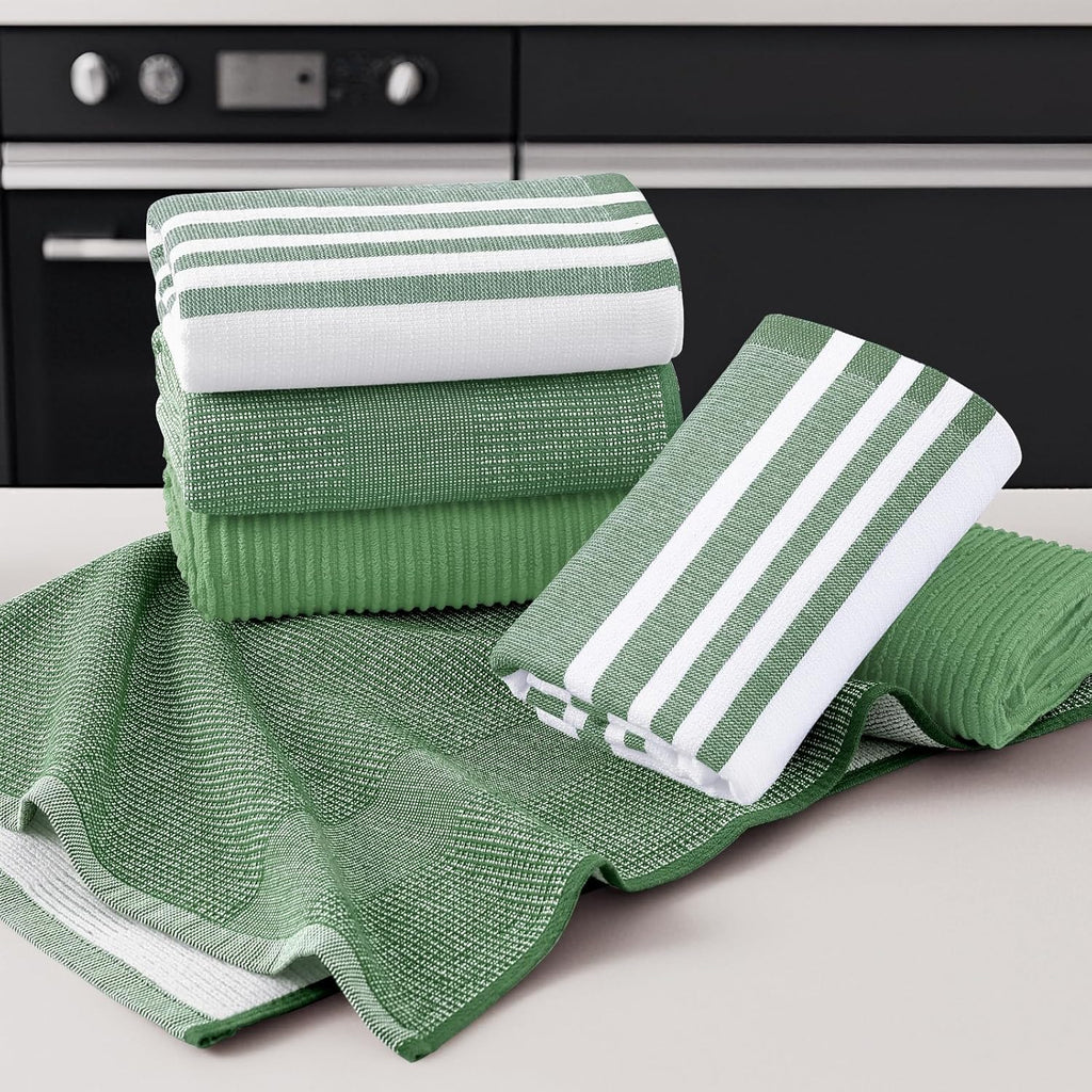 Homaxy Premium Kitchen Towels(18”x 28”, 6 Pack), Large Cotton 380 GSM Kitchen Hand Towels, Soft and