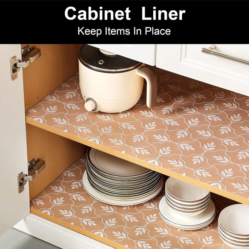 Cooyes Shelf Paper for Kitchen Cabinets Non Adhesive, Waterproof & Oil-Proof Kitchen Drawer Liner