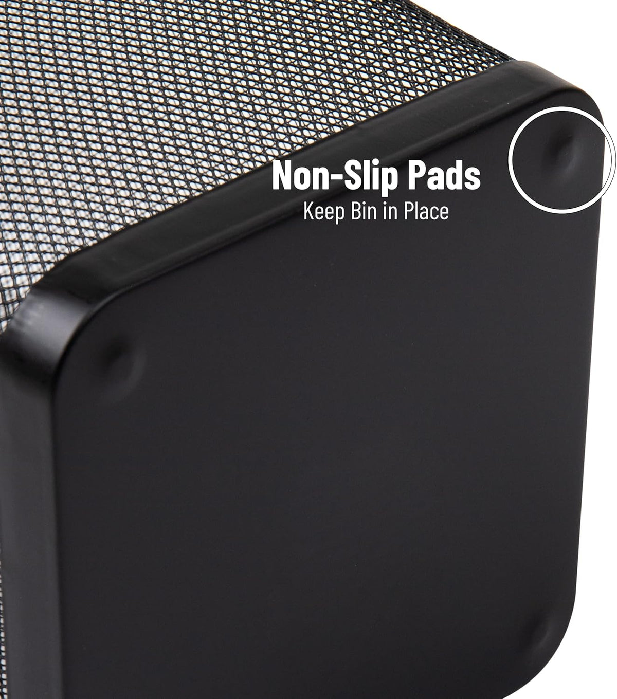 Mind Reader Mesh Trash Can, Waste Paper Basket, Square, Office, Metal Mesh, 9.75"L x 9.75"W x