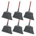 Libman Commercial 997 Wide Commercial Angle Broom, 55" Length, 15" Width, Black/Red (Pack of 6)