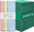 Heavy Duty Scour Pads Sponge Dish Scrubber Non-Scratch Green Reusable Household Scrub Pads for