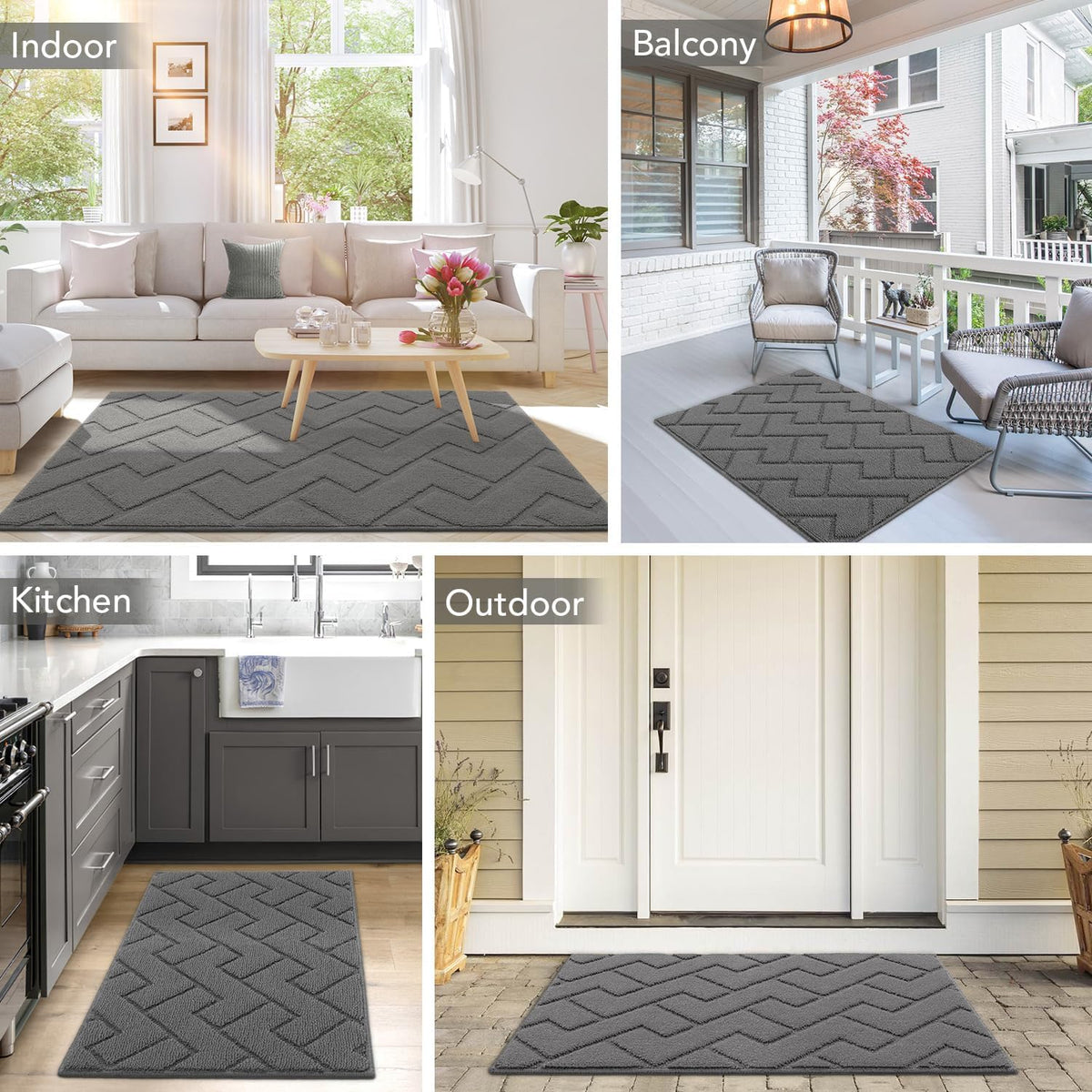 hicorfe Front Door Mat Outside Entrance,32"x40" Absorbent Muddy Dirt Resist Welcome Door Mats