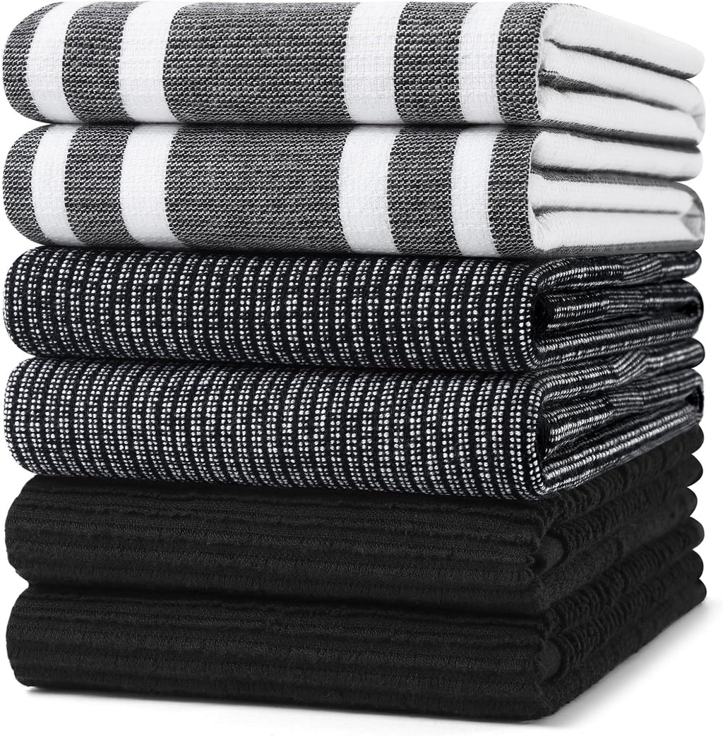 Homaxy Premium Kitchen Towels(18”x 28”, 6 Pack), Large Cotton 380 GSM Kitchen Hand Towels, Soft and