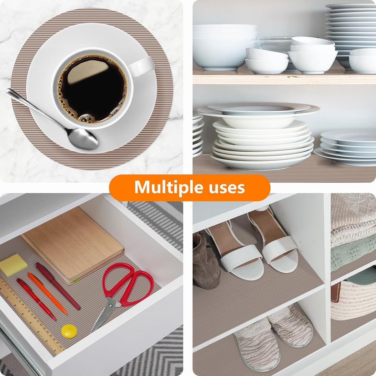 Shelf Liners for Kitchen Cabinets Drawer Liner Non Adhesive Cupboard Mat EVA Material Waterproof