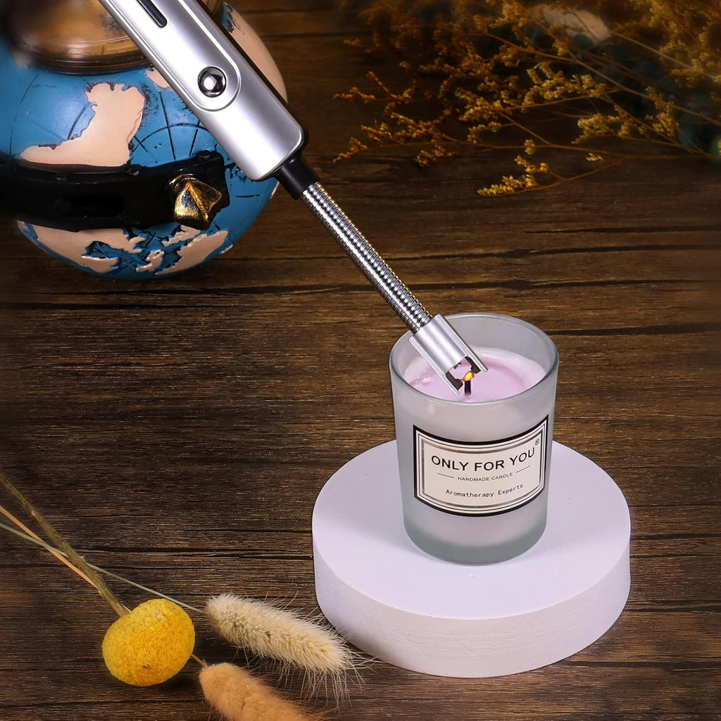 Lsnisni 4 in 1 Candle Accessory Set, Electric Lighter, Wick Cutter, Snuffer and Dipper, Steel Wick