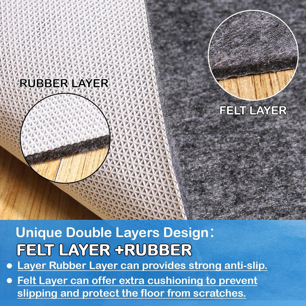 Non-Slip Rug Pads 5 x 7 ft, 100% Waterproof Extra Large Area Rugs Non Skid Rug Pad for All Floors