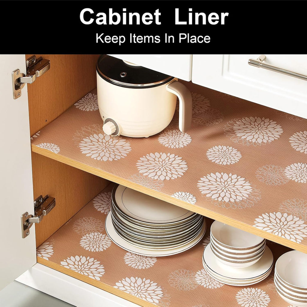 Cooyes Shelf Paper for Kitchen Cabinets Non Adhesive, Waterproof & Oil-Proof Kitchen Drawer Liner