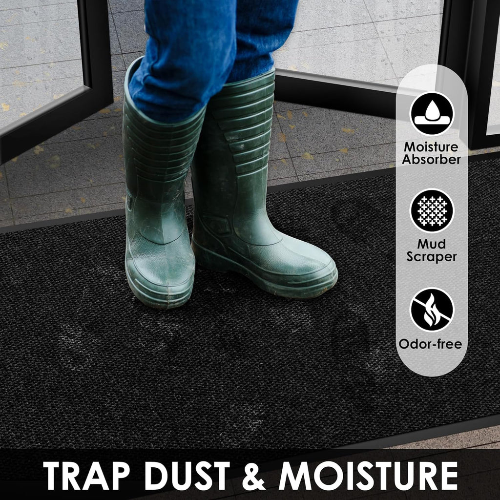 2′ x 57′ Front Door Mat Indoor Outdoor Entrance, Commercial Floor Mat Heavy Duty Dirt Trapper