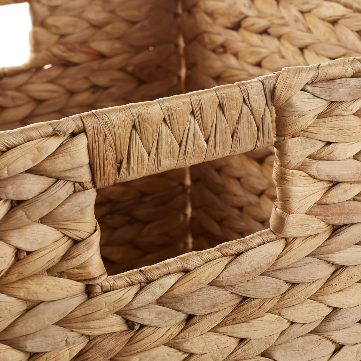 Casafield 10.5" x 10.5" Water Hyacinth Storage Baskets, Natural - Set of 6 Collapsible Cube