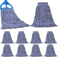 JERIA 8 Pack Heavy Duty Mop Head Replacements,String Mop Head for Commercial,Used for Home,Office