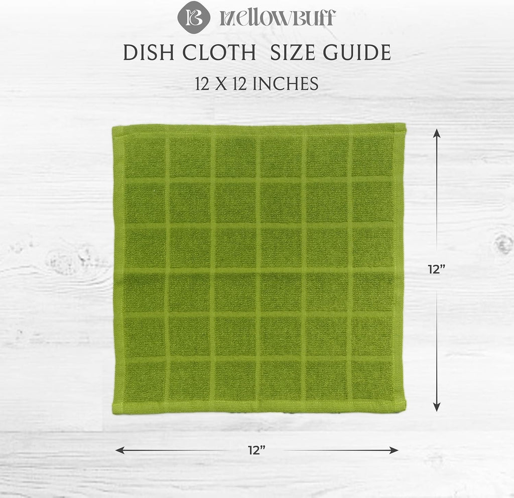 100% Cotton Terry Dish Cloth & Dish Towel, 6 Pack, Super Soft and Absorbent Kitchen Towels, Perfect