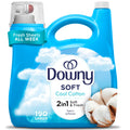 Downy Soft, 2 in 1 Soft and Fresh Liquid Fabric Softener, Cool Cotton, 140 fl oz, 190 Loads, Fabric