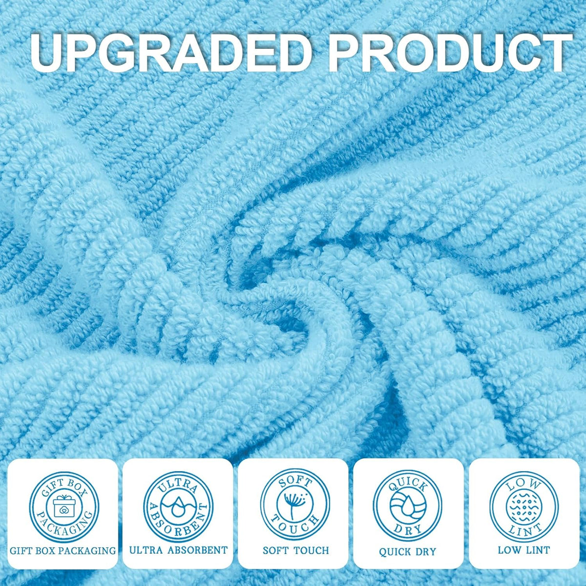VOOVA & MOVAS Hand Towels for Bathroom Set of 4，Large 18"x 28" - 100% Cotton | Lightweight | Thick
