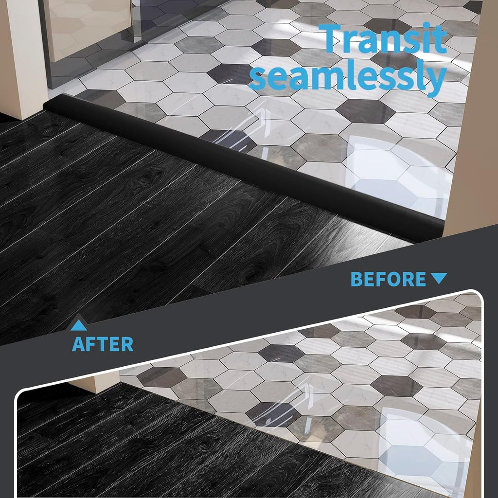 Art3d Self Adhesive Vinyl Floor Transition Strip, Laminate Strip Flat Divider for Joining Gaps
